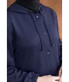 ÖNÜ ÇITÇITLI KAPÜŞONLU GİYÇIK - LACİVERT - (Asorti: 46-52)