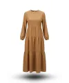 HESNA 8322 ELBİSE - TÜTÜN - (Asorti: 3-5)