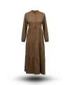HESNA 8438 ELBİSE - KAHVE - (Asorti: 3-5)