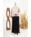 HESNA 6278 TAŞLI ETEK - SİYAH - (Asorti: 3-6)