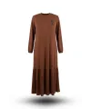 HESNA 8424 ELBİSE - KAHVE - (Asorti: 3-6)