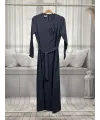 HESNA 8589 ELBİSE - ANTRASİT - (Asorti: 46-52)