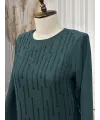 HESNA 8396 ELBİSE - ZÜMRÜT - (Asorti: 46-52)