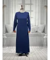 HESNA 8396 ELBİSE - İNDİGO - (Asorti: 46-52)