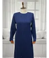 HESNA 8396 ELBİSE - İNDİGO - (Asorti: 46-52)