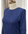 HESNA 8396 ELBİSE - İNDİGO - (Asorti: 46-52)