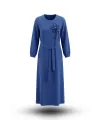 HESNA 8589 ELBİSE - İNDİGO - (Asorti: 46-52)