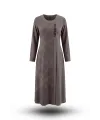 HESNA 8532 ELBİSE - KAHVE - (Asorti: 46-52)