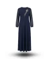 HESNA 8129 ELBİSE - LACİVERT - (Asorti: 4-6)