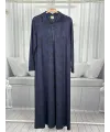 HESNA 8596 ELBİSE - LACİVERT - (Asorti: 4-6)