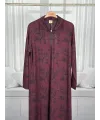 HESNA 8596 ELBİSE - BORDO - (Asorti: 4-6)