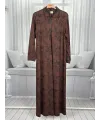 HESNA 8596 ELBİSE - KAHVE - (Asorti: 4-6)