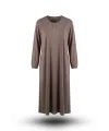 HESNA 8603 ELBİSE - KAHVE - (Asorti: 4-6)