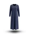 HESNA 8462 NAKIŞLI ELBİSE - LACİVERT - (Asorti: 4-7)