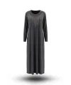 HESNA 8464 BTT. BASKILI ELBİSE - SİYAH - (Asorti: 7-9)