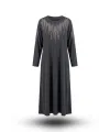 HESNA 8459 BASKILI ELBİSE - SİYAH - (Asorti: 4-7)