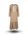 HESNA 8301 ELBİSE - BEJ - (Asorti: 46-52)