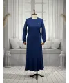 HESNA 8245 ELBİSE - İNDİGO - (Asorti: 3-6)