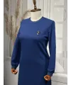 HESNA 8245 ELBİSE - İNDİGO - (Asorti: 3-6)