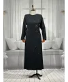 HESNA 8426 ELBİSE - SİYAH - (Asorti: 44-54)