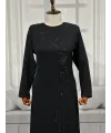 HESNA 8426 ELBİSE - SİYAH - (Asorti: 44-54)