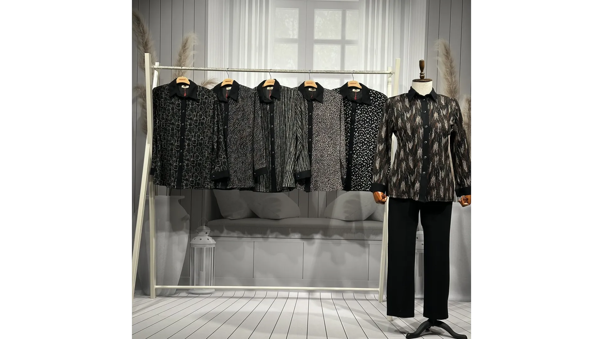 HESNA 3033 GÖMLEK - KARIŞIK DESENLER - 01-KARIŞIK DESEN - (Asorti: 5-7)