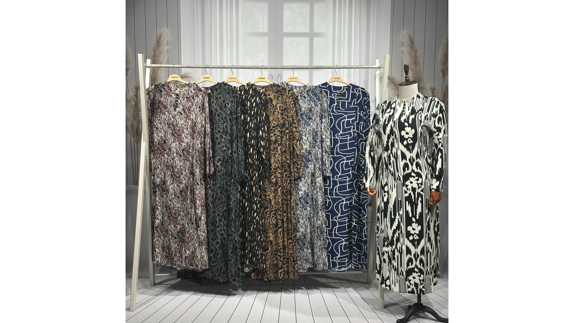 CEMİLE ELBİSE - SİYAH - 01-KARIŞIK DESEN - (Asorti: 4-6)