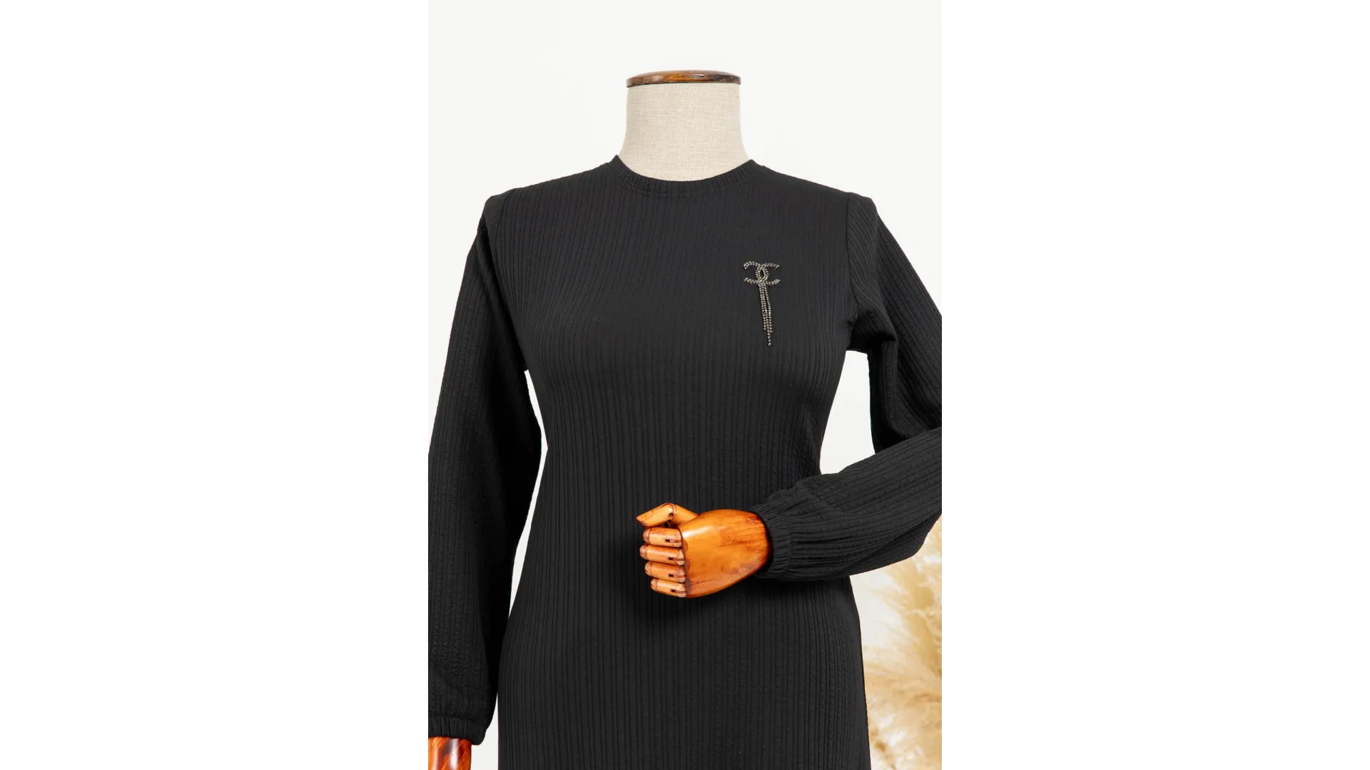 HESNA 8339 ELBİSE - SİYAH - (Asorti: 3-6)