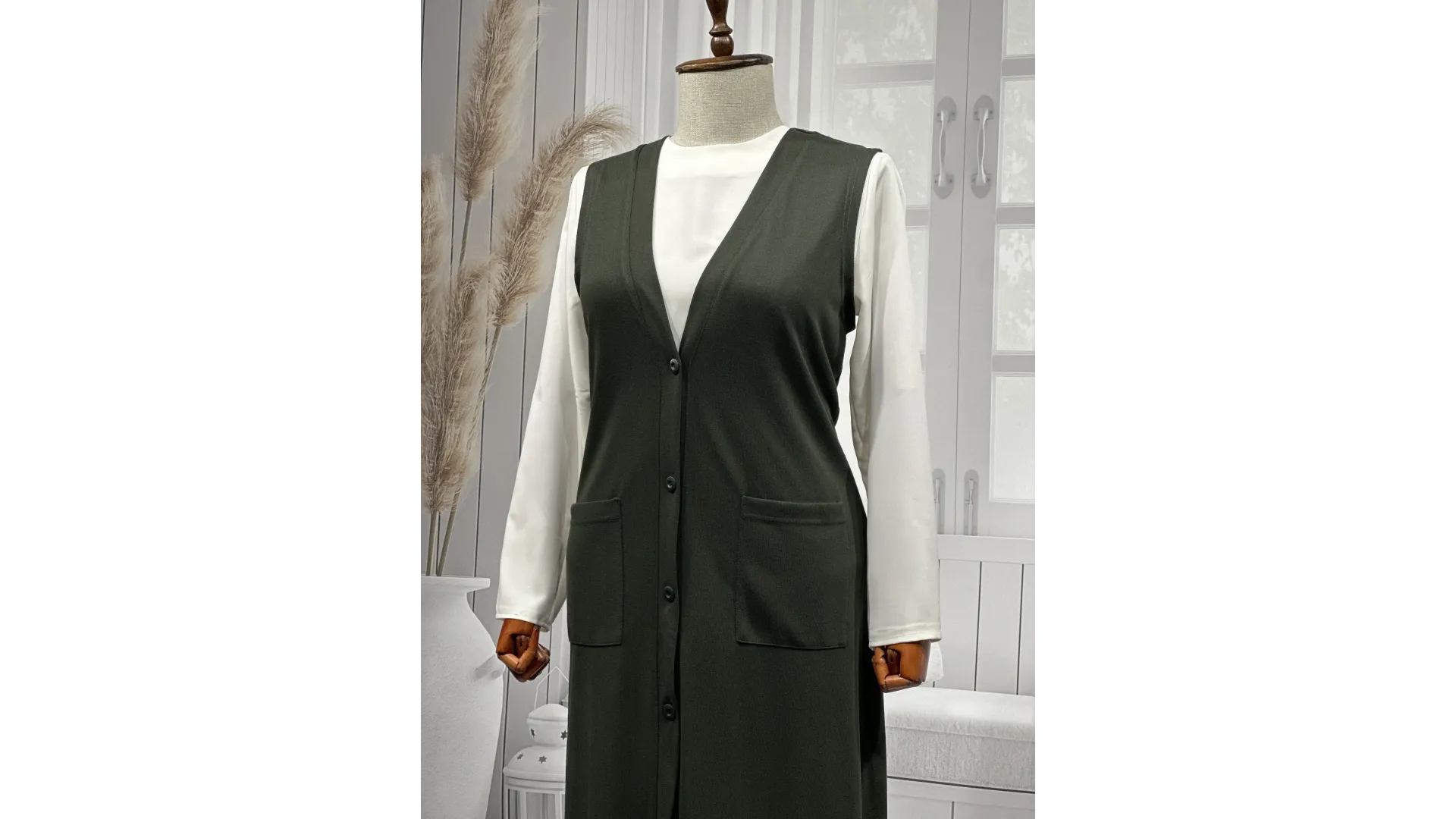 BUĞRA UZUN YELEK - HAKİ - (Asorti: 4-6)