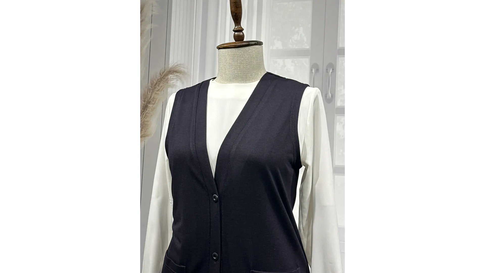 BUĞRA UZUN YELEK - MÜRDÜM - (Asorti: 4-6)