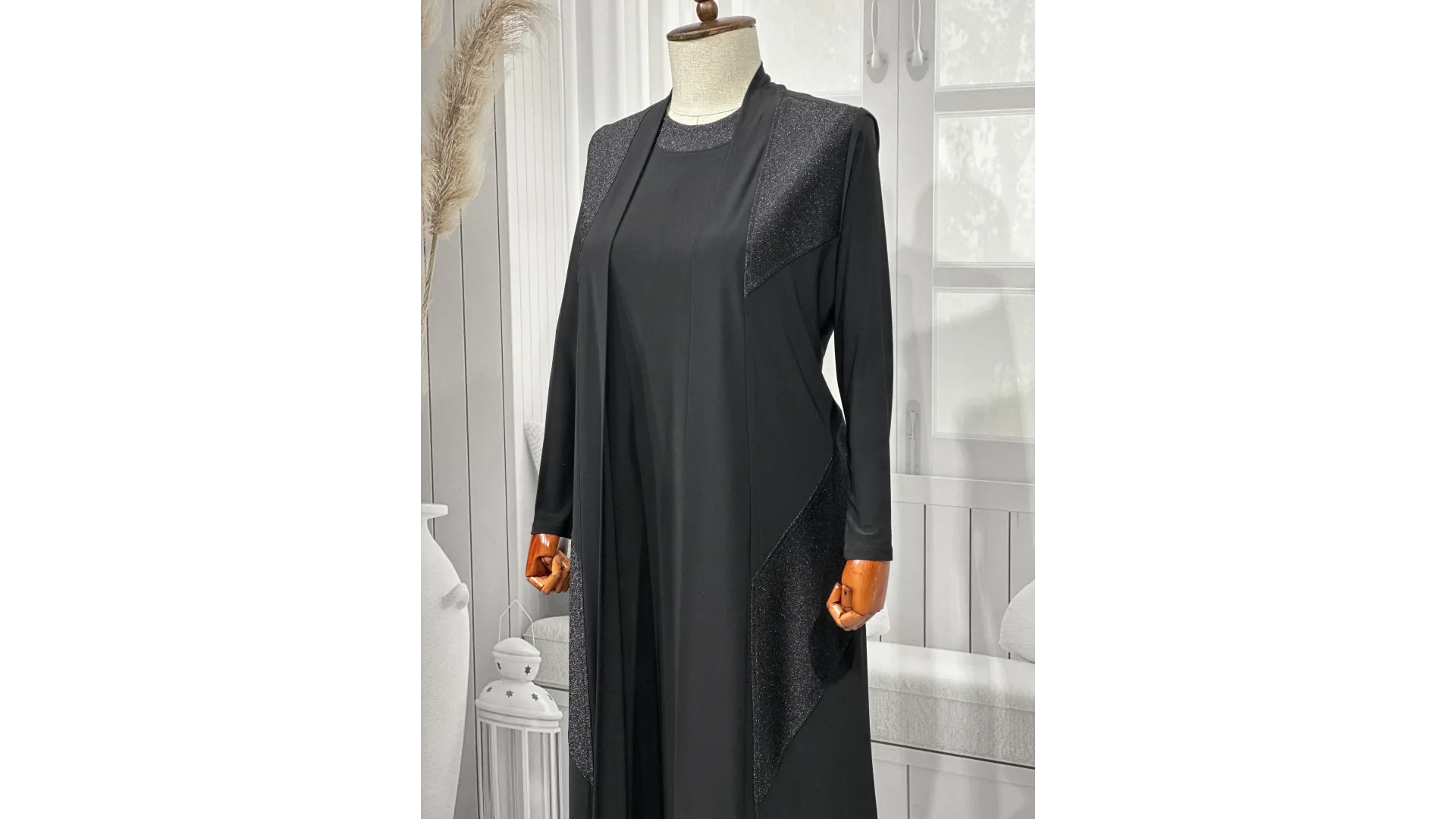 HESNA 1094 YELEKLİ TAKIM - SİYAH - (Asorti: 4-7)