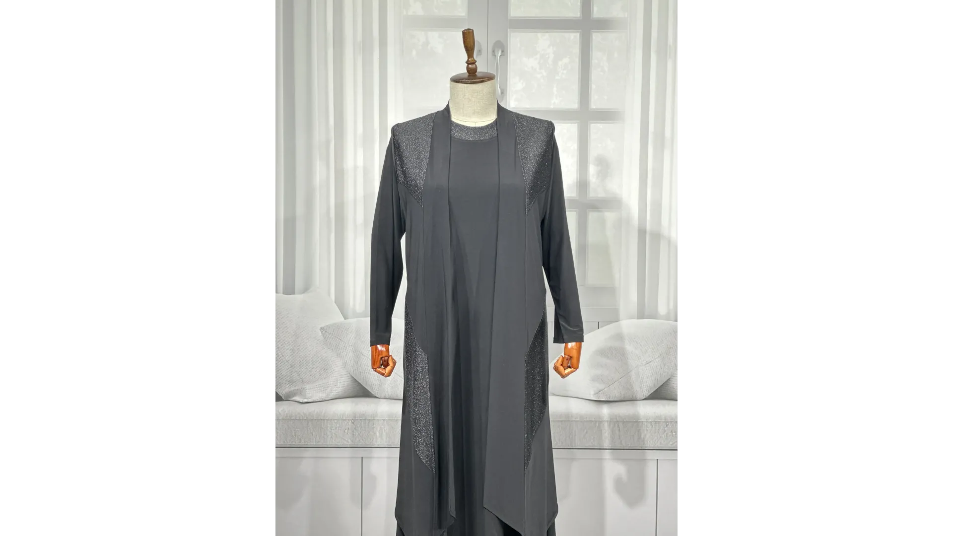 HESNA 1094 YELEKLİ TAKIM - SİYAH - (Asorti: 4-7)