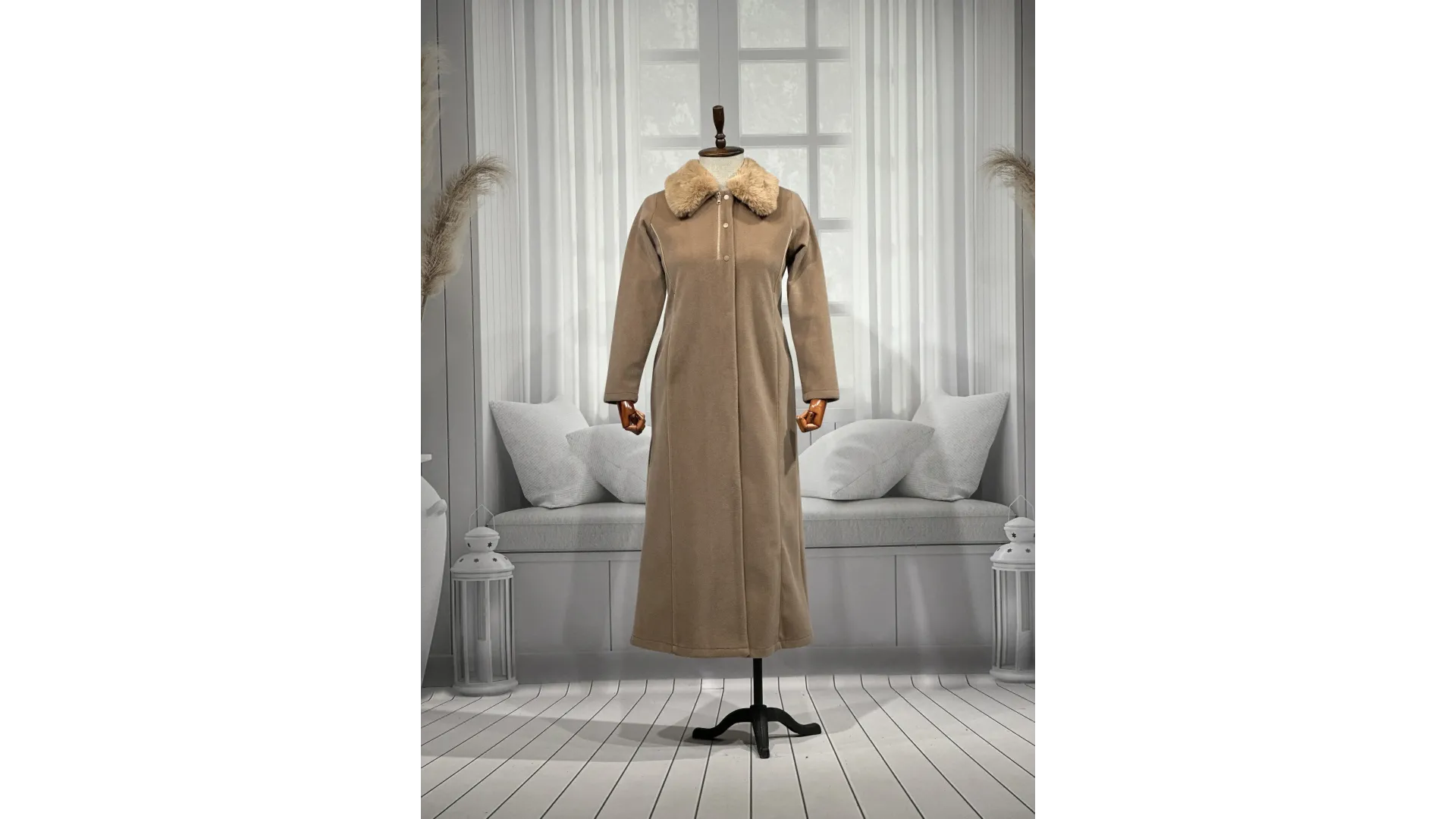 HESNA 2195 PARDESÜ - KOYU CAMEL - (Asorti: 46-52)