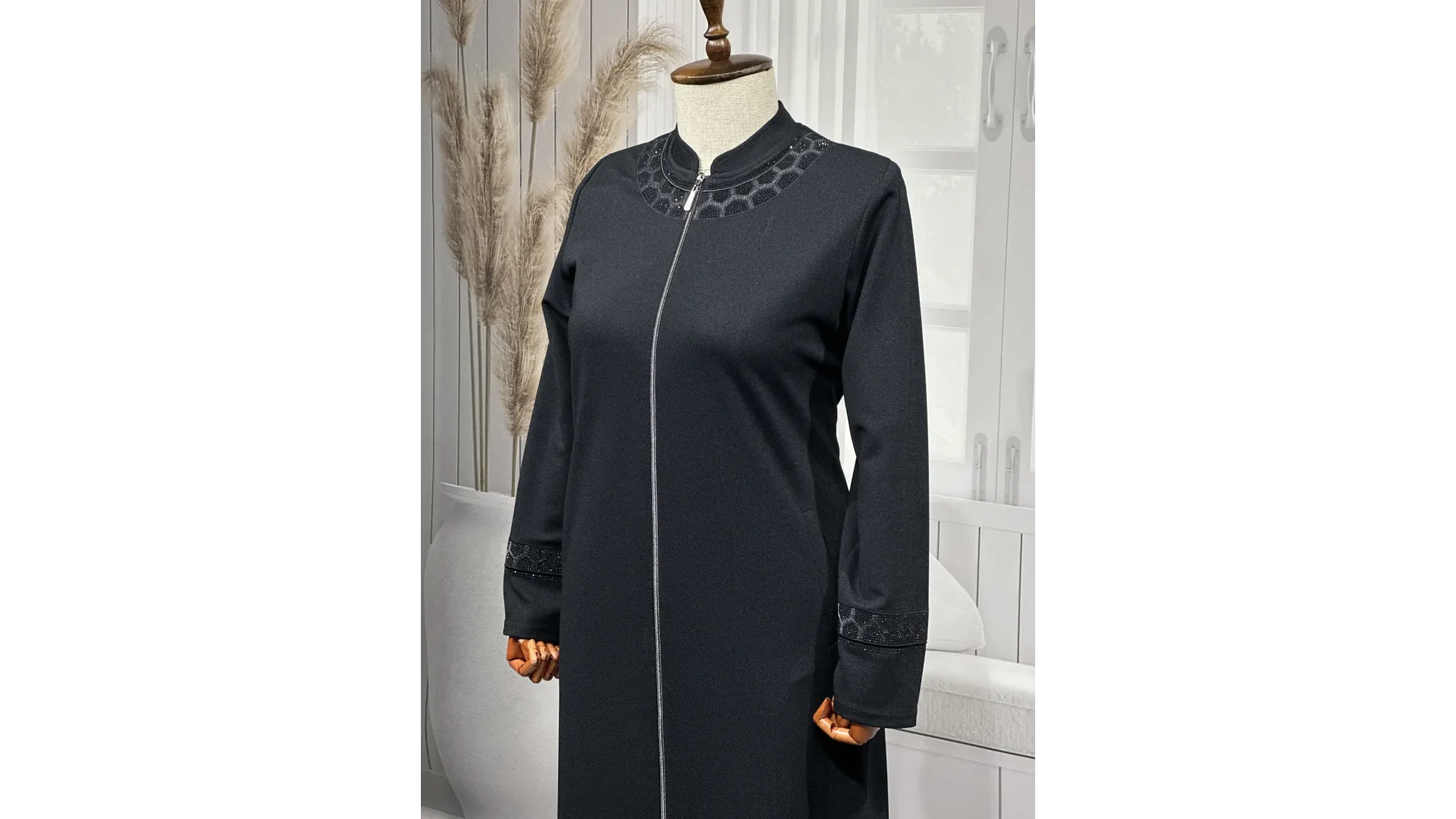 HESNA 2203 NAKIŞLI PARDESÜ - LACİVERT - (Asorti: 4-7)