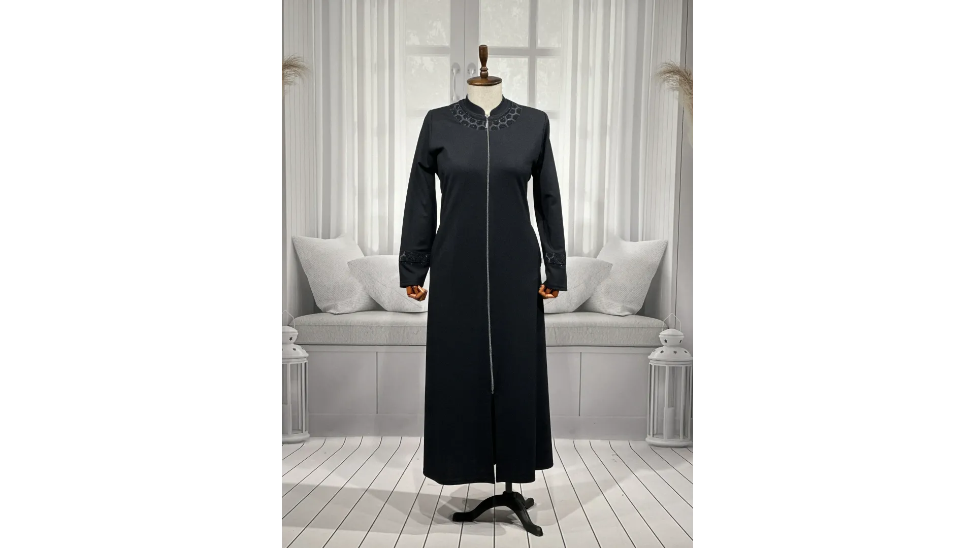 HESNA 2203 NAKIŞLI PARDESÜ - LACİVERT - (Asorti: 4-7)