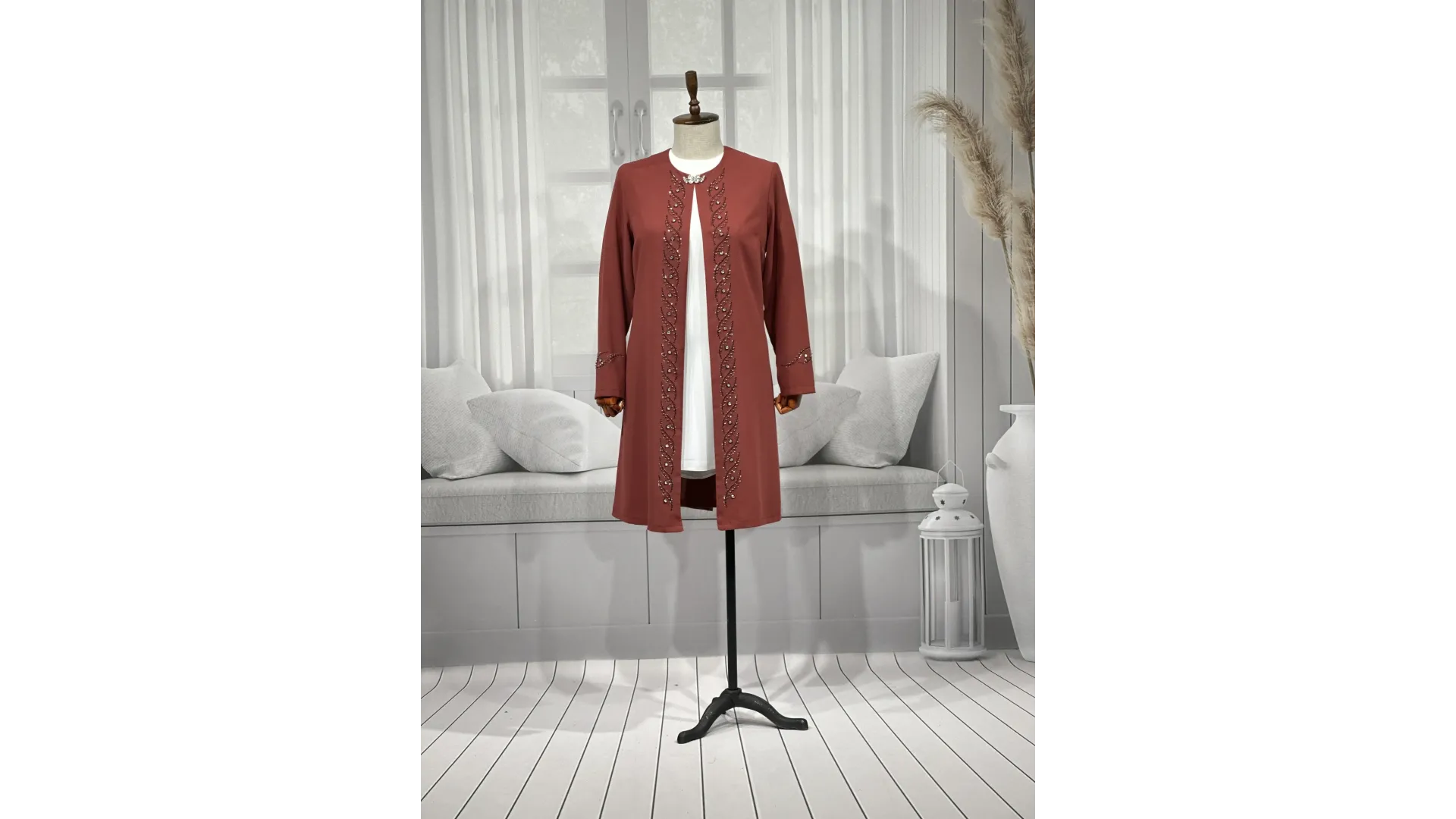 HESNA 3517 TAKIM - KİREMİT - (Asorti: 46-52)