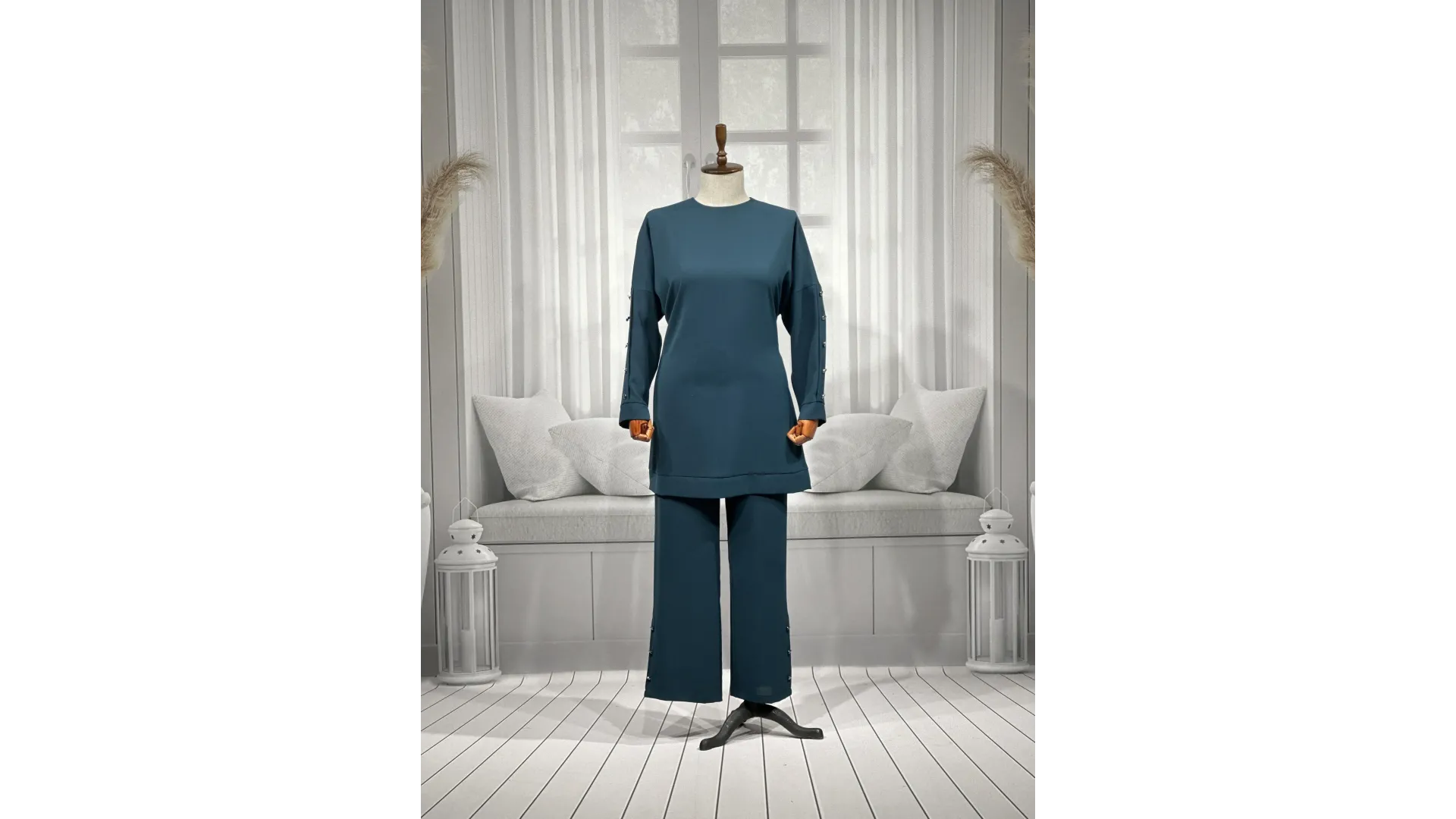 HESNA 4591 TAKIM - ZÜMRÜT - (Asorti: 46-52)