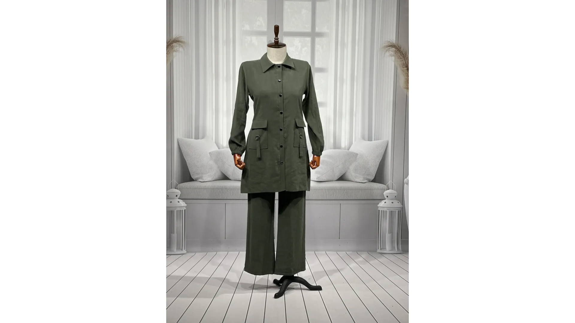 HESNA 4614 TAKIM - HAKİ - (Asorti: 46-52)