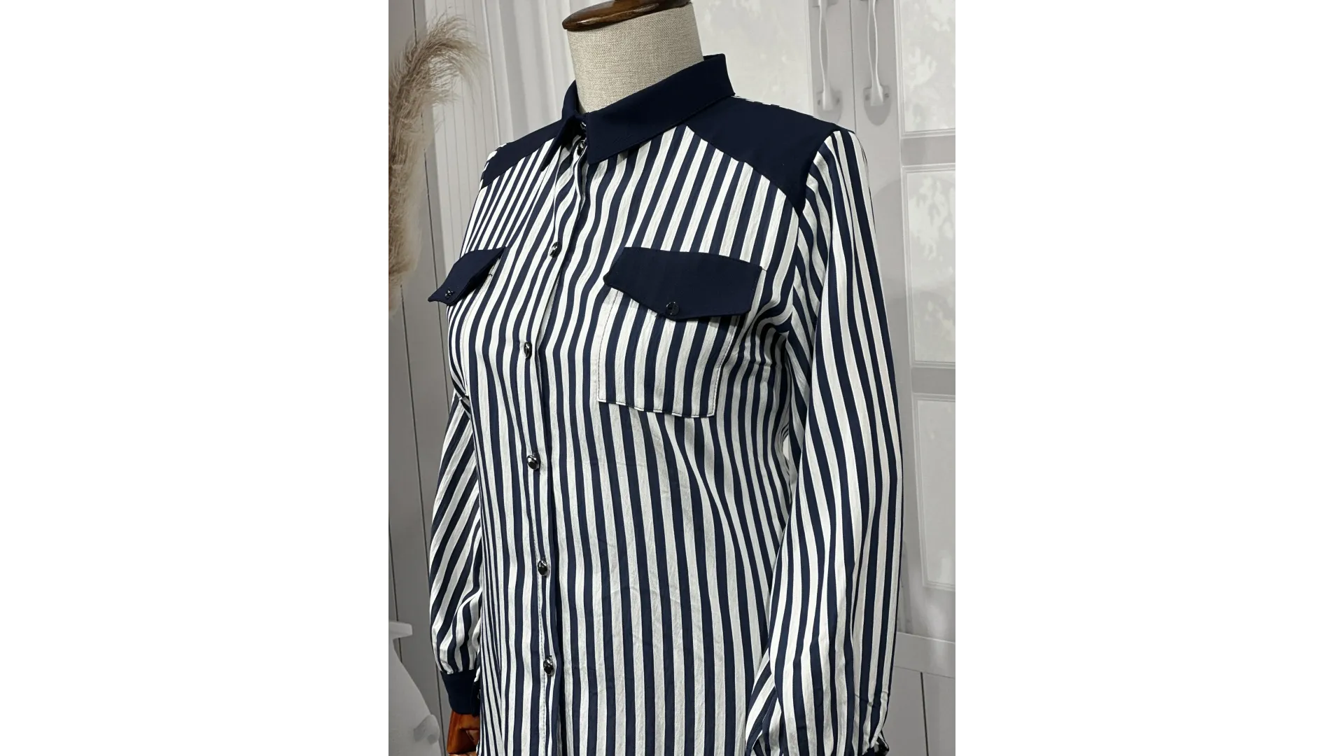 HESNA 4615 ÇİZGİLİ TAKIM - LACİVERT - (Asorti: 46-52)