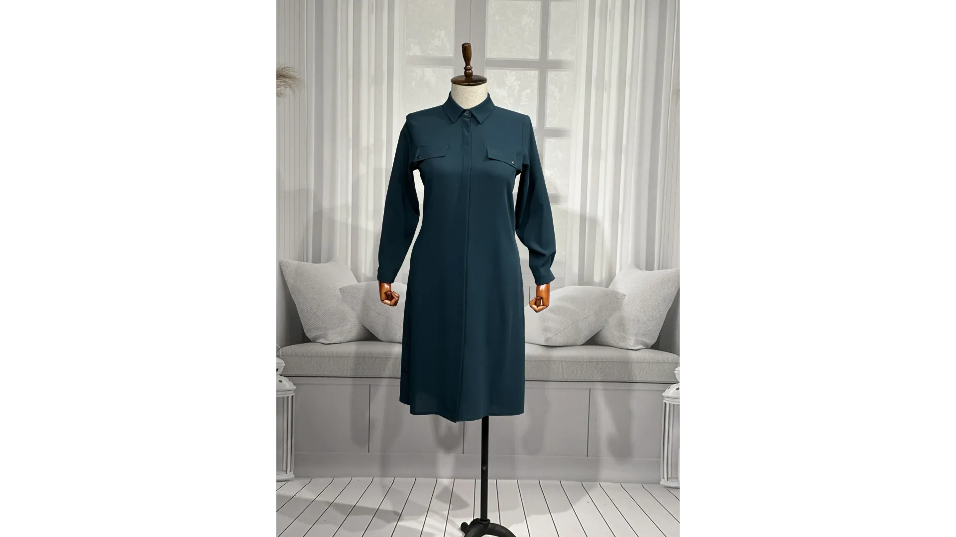 HESNA 5097 TUNİK - ZÜMRÜT - (Asorti: 46-52)