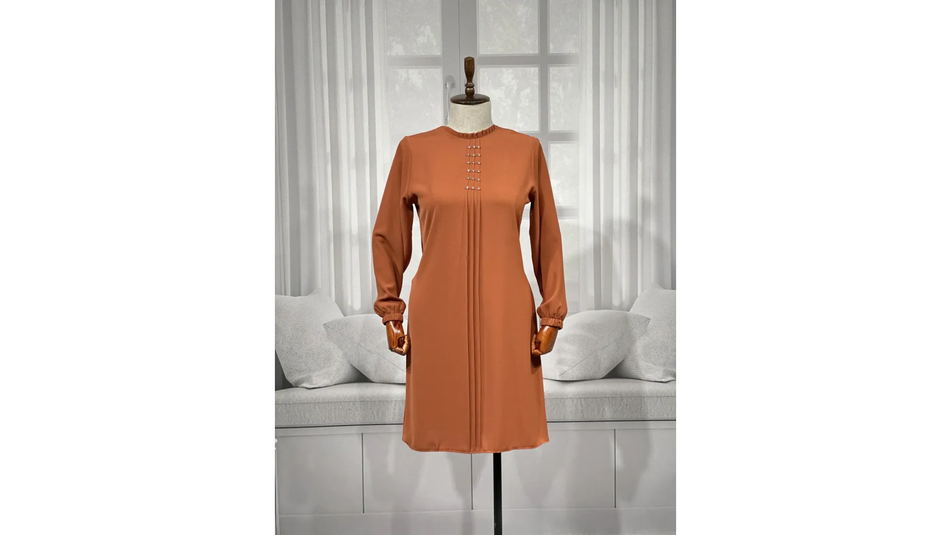 HESNA 5116 TUNİK - KİREMİT - (Asorti: 46-52)