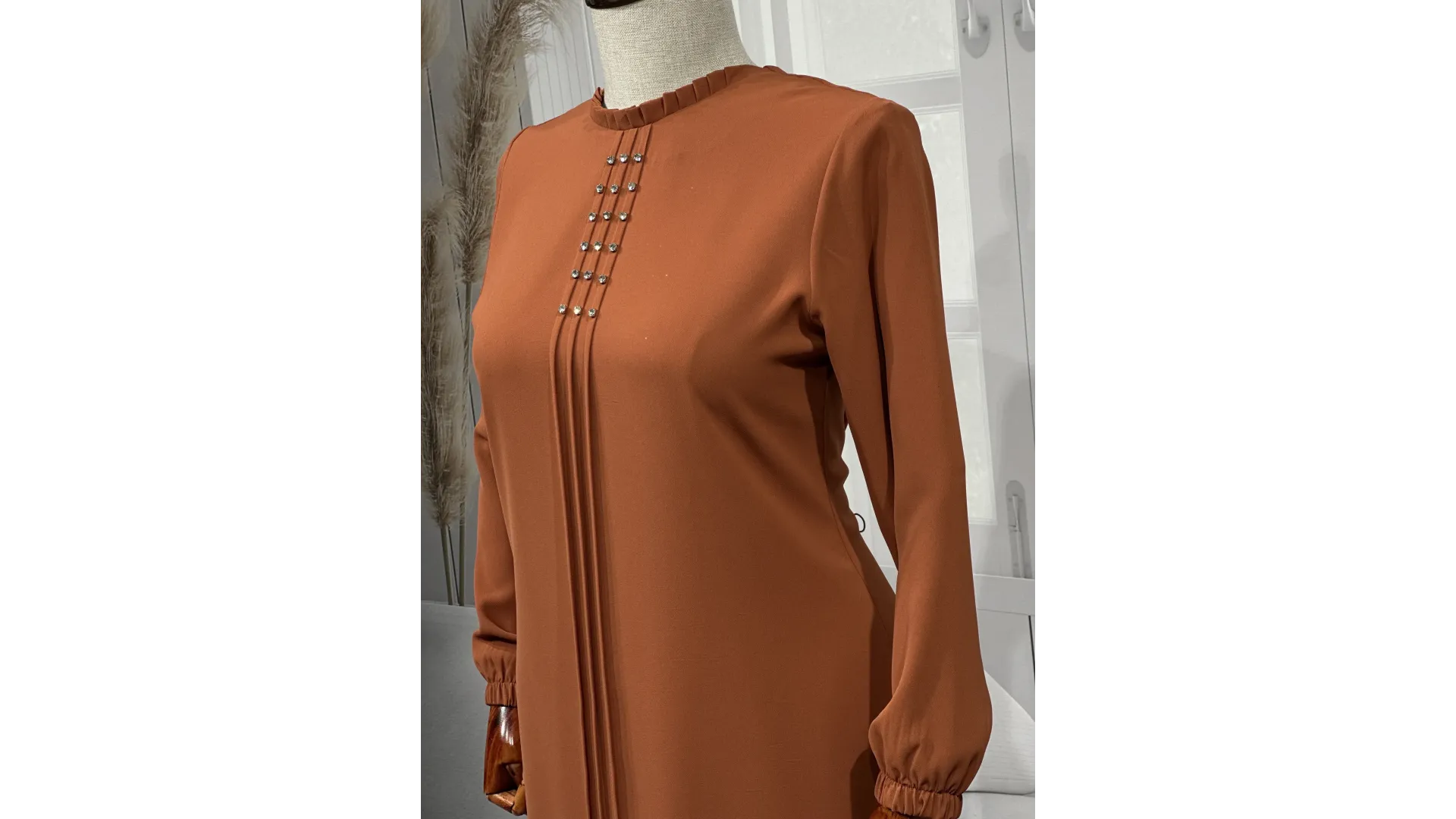 HESNA 5116 TUNİK - KİREMİT - (Asorti: 46-52)