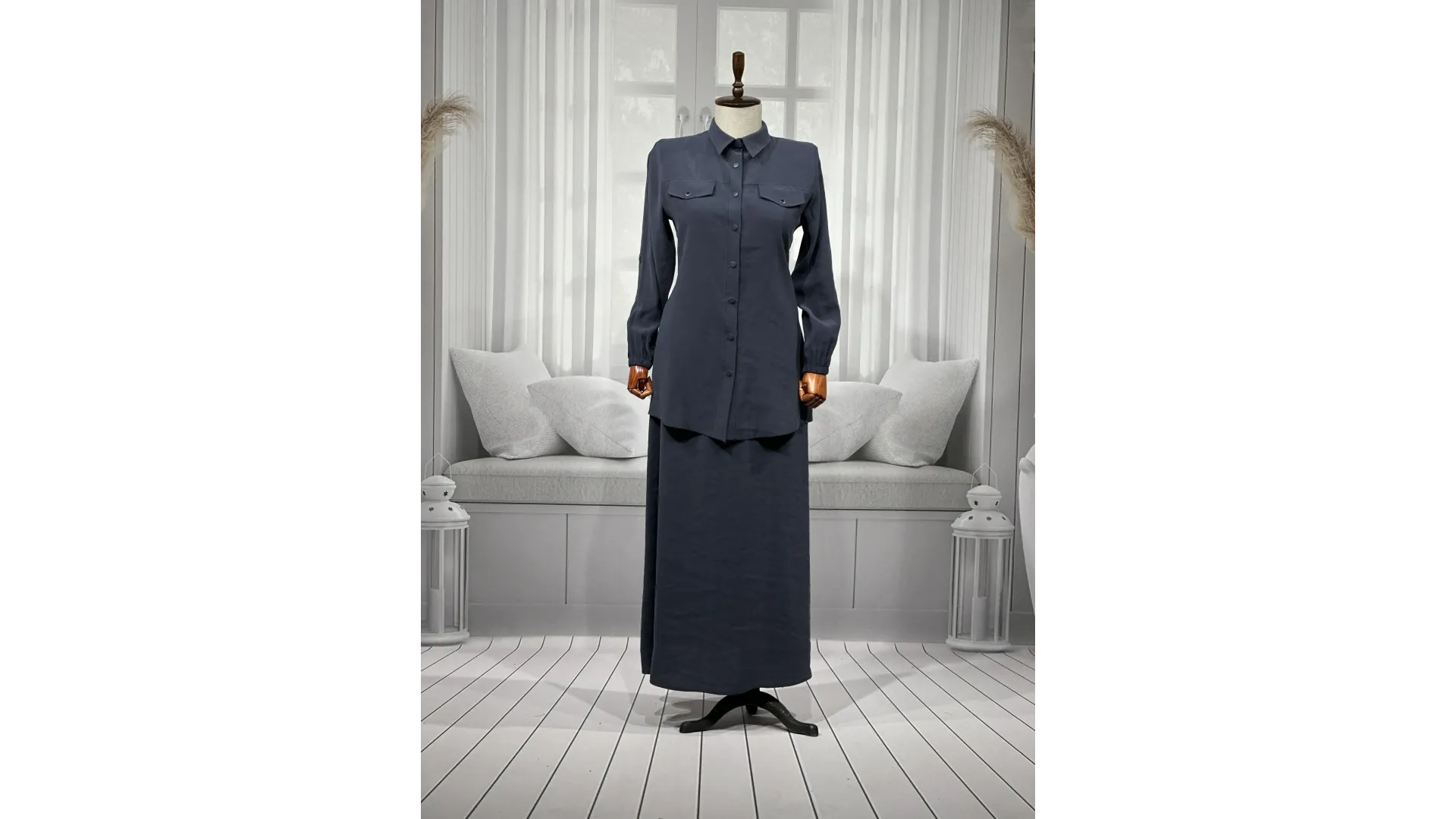 HESNA 7753 TAKIM - ANTRASİT - (Asorti: 46-52)