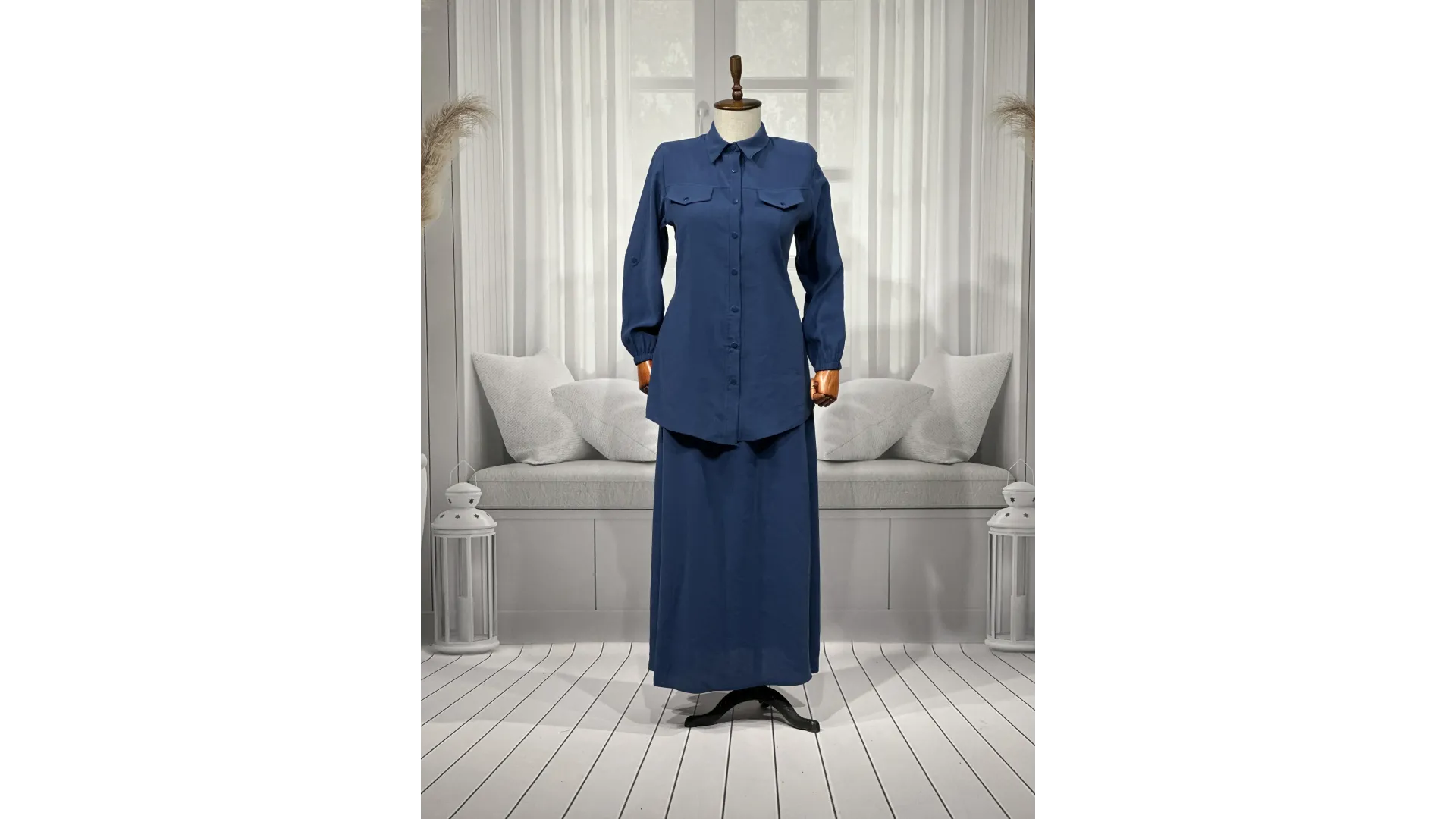 HESNA 7753 TAKIM - İNDİGO - (Asorti: 46-52)