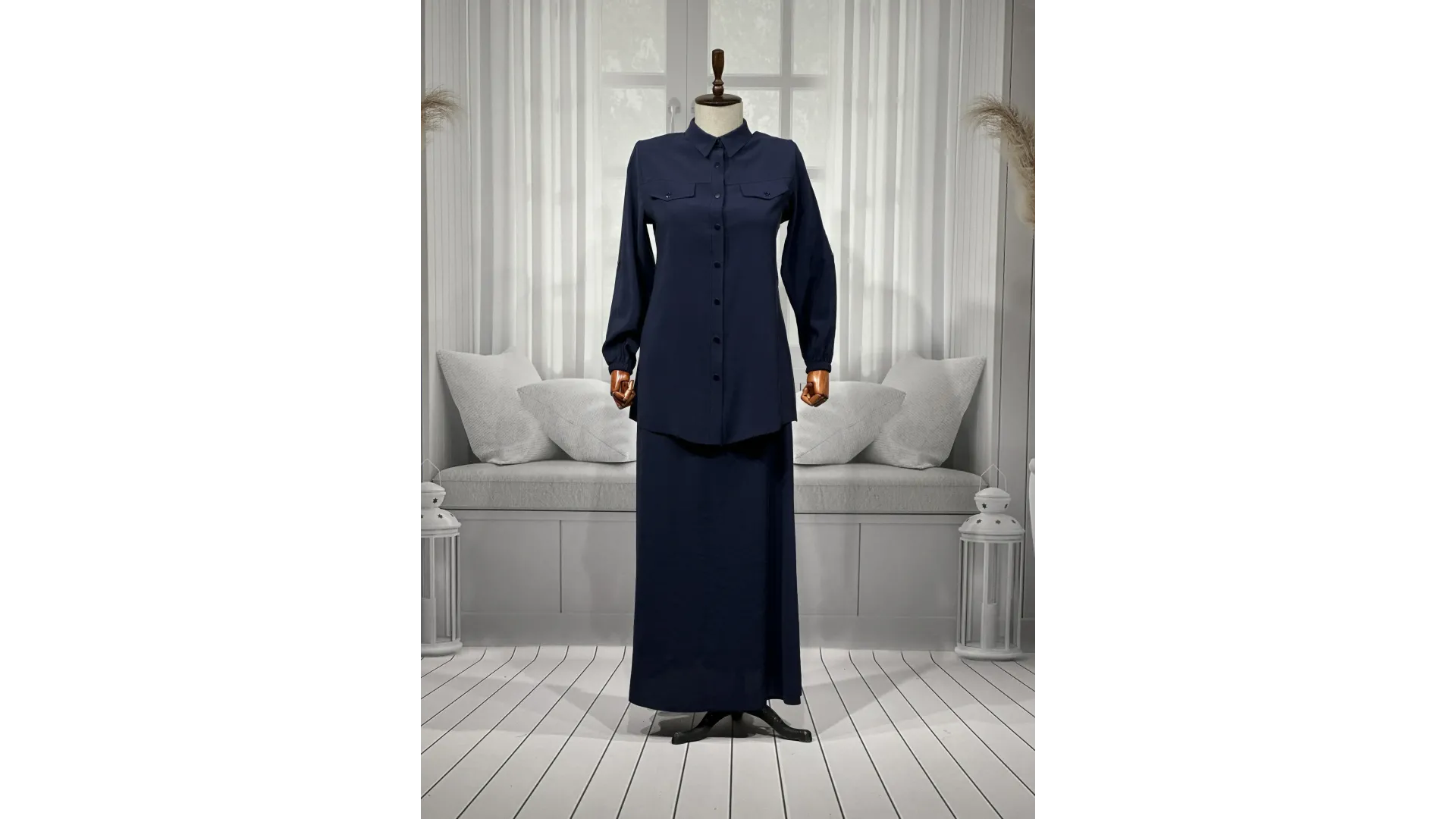 HESNA 7753 TAKIM - LACİVERT - (Asorti: 46-52)