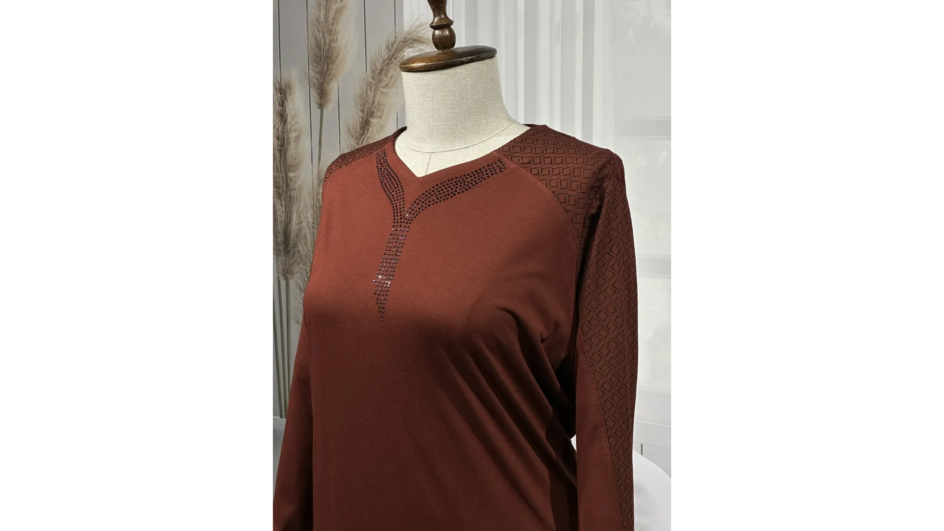 HESNA 8026 (BTT) ELBİSE - KİREMİT - (Asorti: 7-9)