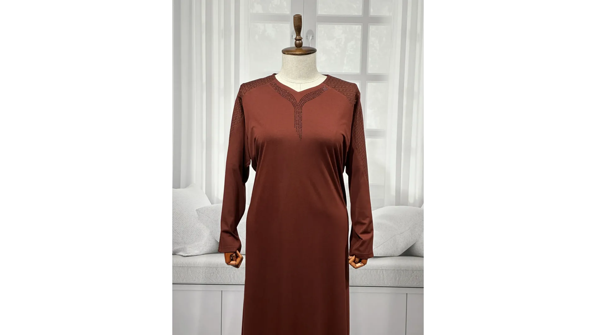 HESNA 8026 (BTT) ELBİSE - KİREMİT - (Asorti: 7-9)