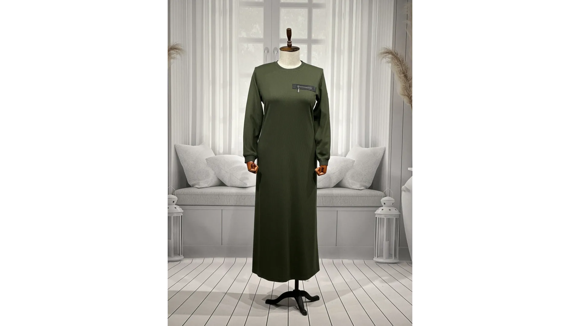 HESNA 8191 ELBİSE - HAKİ - (Asorti: 3-6)