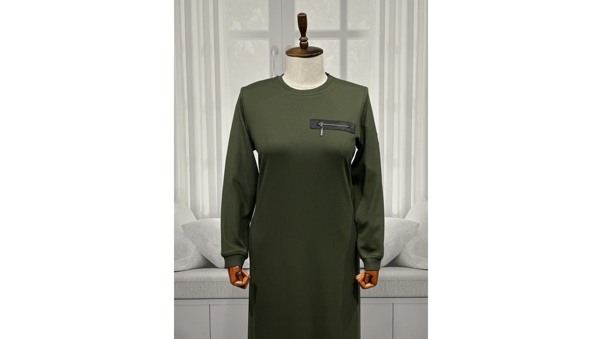 HESNA 8191 ELBİSE - HAKİ - (Asorti: 3-6)