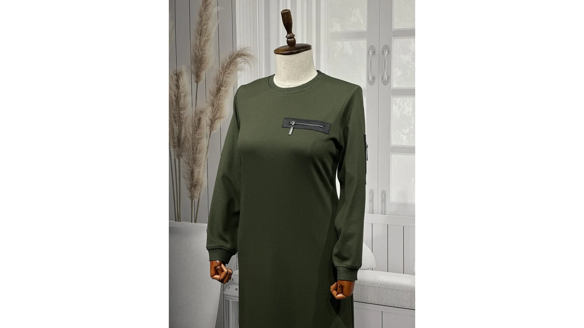 HESNA 8191 ELBİSE - HAKİ - (Asorti: 3-6)